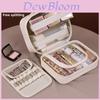 Pu Makeup Organizer With Multiple Compartments Waterproof Storage For Daily Use