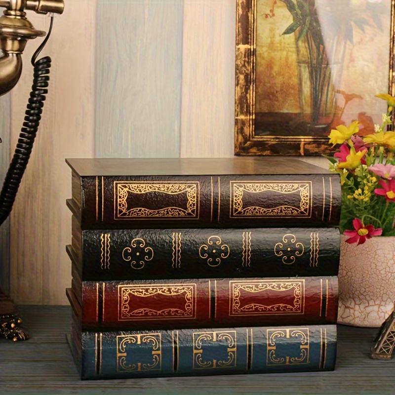 Vintage Style Antique Book Storage Box Wooden Stackable Decorative Office Storage Box Vintage Decorative Prop Book Decoration