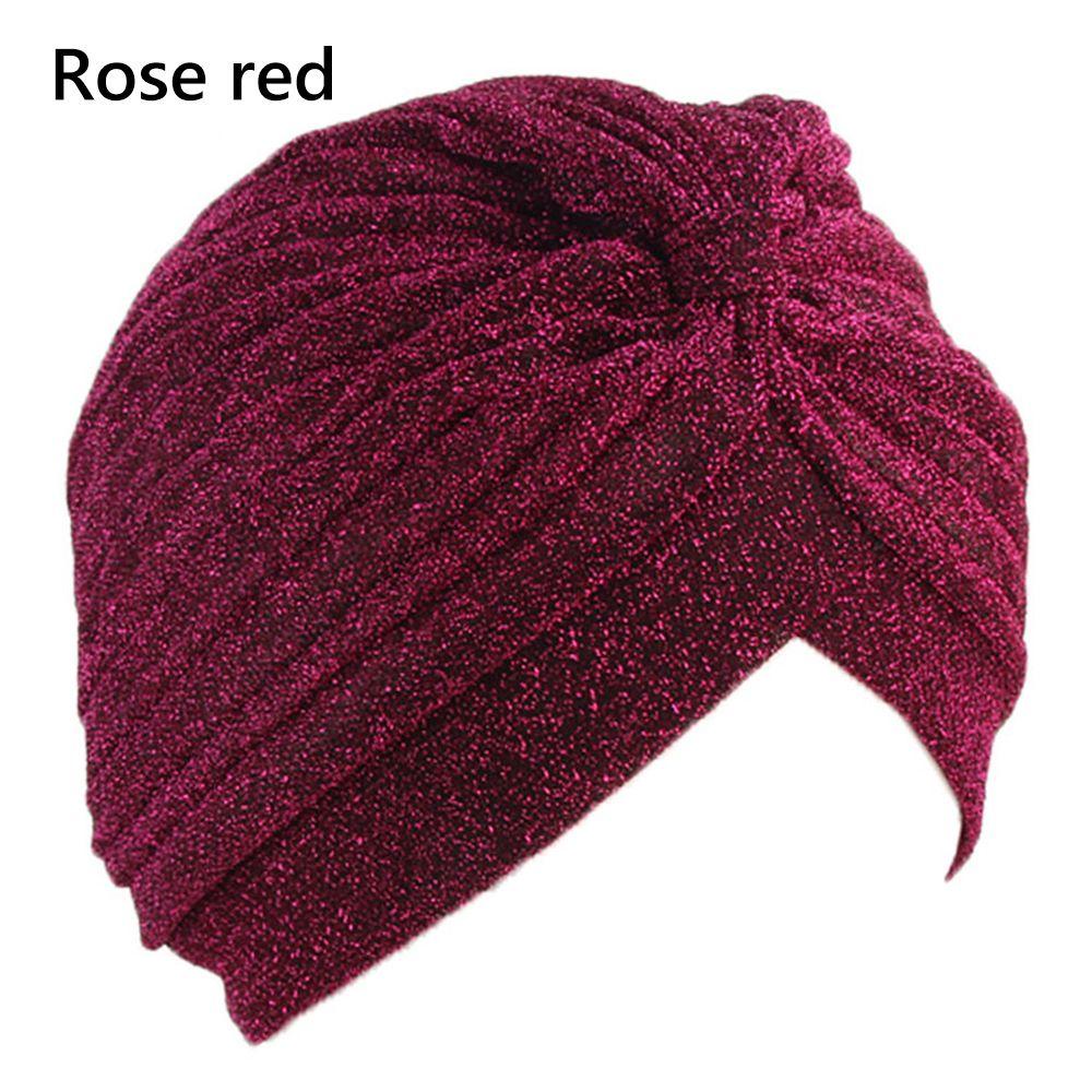 

Ladies Headbands Hair Accessories Cancer Chemo Beanies Women s Hijabs Muslim Hat Head Wrap рожевий червоний колір