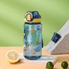 600ml Dinosaur Water Bottle for Kids Water Sippy Cup with Silicone Straw Leakproof Plastic Water Bottles Summer Kids Water Cup