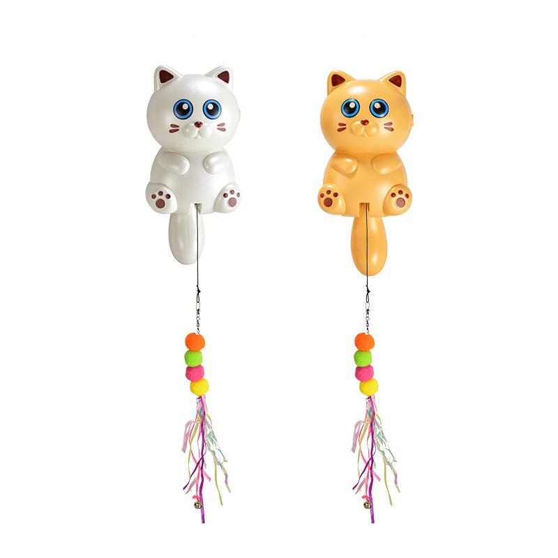 Manufacturer Electric Retractable Cat Teasing Toy with Feather & Bell