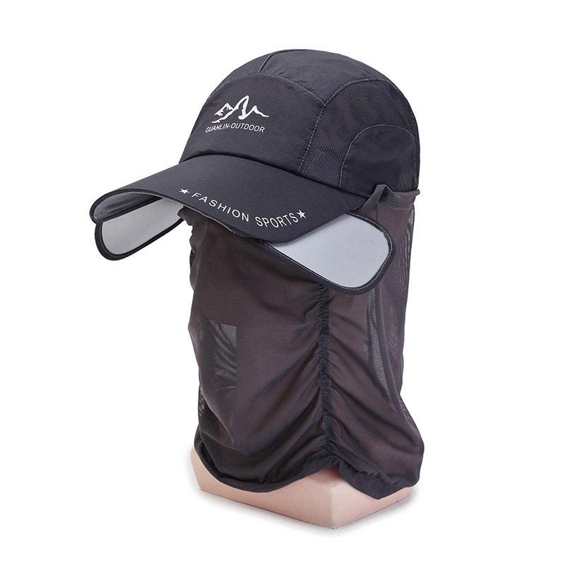 Detachable Neck Protector Sunscreen Baseball Cap with Telescopic Brim for Men & Women