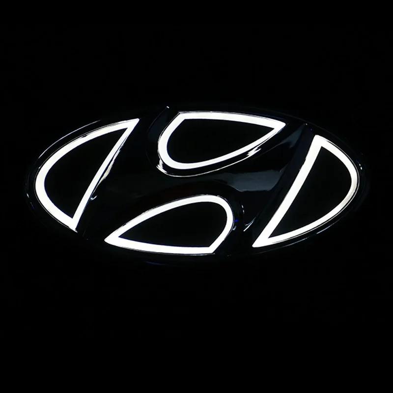 Car 5D LED Front Rear Light Emblem Sticker For Hyundai Genesis N-LINE I10 I20 I30 I40 IX20 IX35 Kona Getz Veloster Tucson Elantr KK10