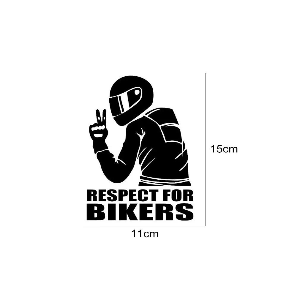 15x11cm Respect For Bikers Motorcycle Car Stickers Motorcycle Body Helmet Decoration Vinyl Film Decal Motor Tuning Accessories