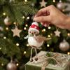 Lifelike Bird Christmas Tree Ornament with Red Hat and Scarf - Cute Hanging Holiday Decoration