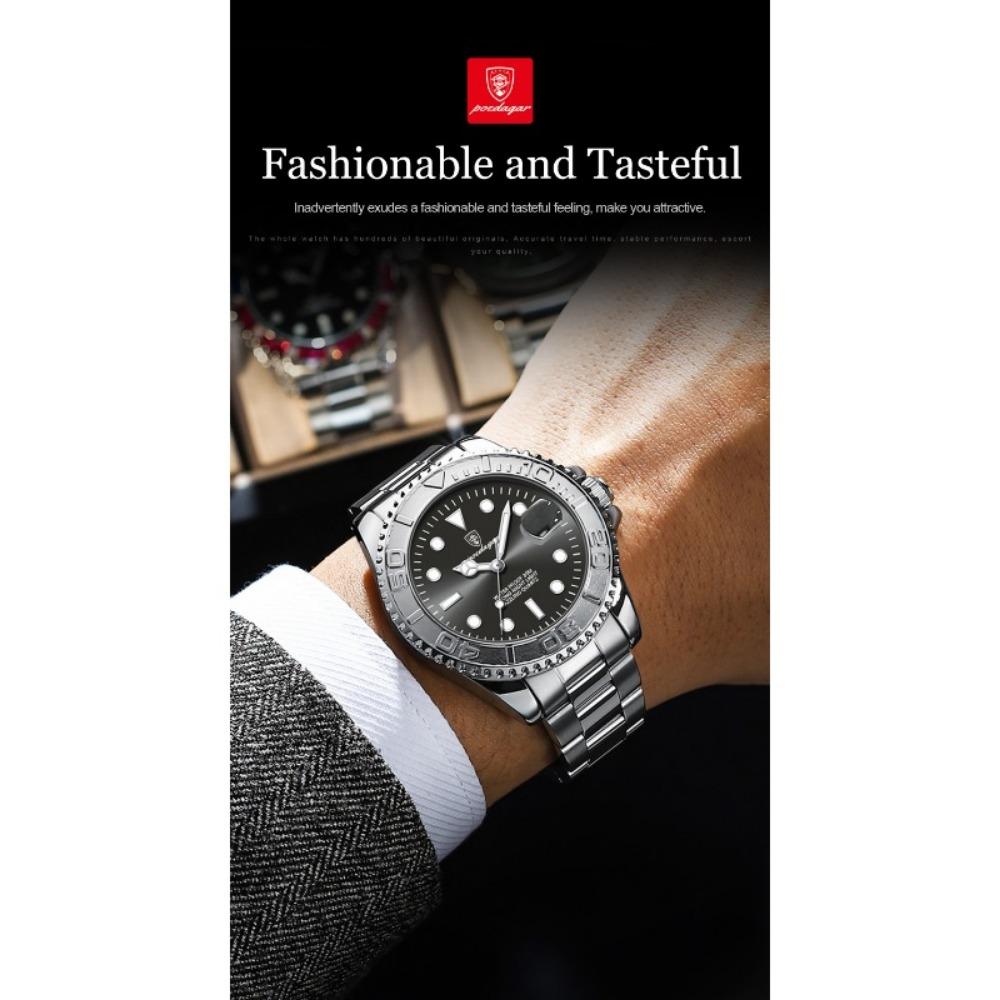 POEDAGAR Top Luxury Male Watch Waterproof Luminous Date Watch Stainless Steel Clock Sport Fashion Quartz Watches