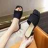 The New Style of Women's Shoes Can Be Worn with Square-toed, One-shoulder Thick Heels and Fashionable Flip-flops