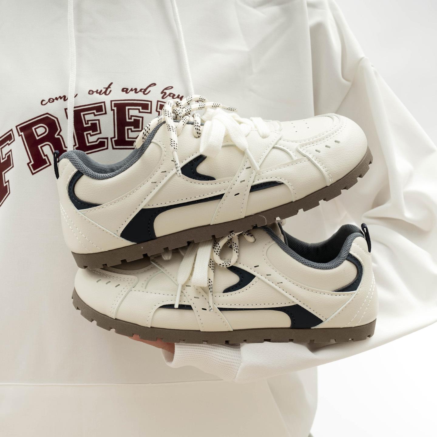 

Универсальные кроссовки Дышащая сетка Женская обувь Модная повседневная обувь Низкие на шнуровке Легкие белые кроссовки 39