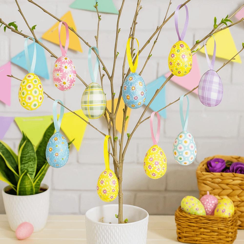 24Pcs DIY Craft Hanging Ornaments Multicolor Easter Party Decorations  Home Decorations