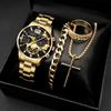 Men'S Watch Men'S Suit Fashion High Sense 3-Piece Set Glass Quartz Watch Calendar Watch Men'S