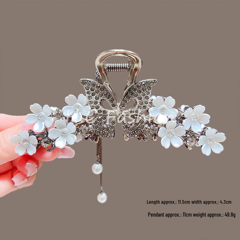Lily of the Valley Floral Tassel Hair Claw - Ancient Style Women's Accessory