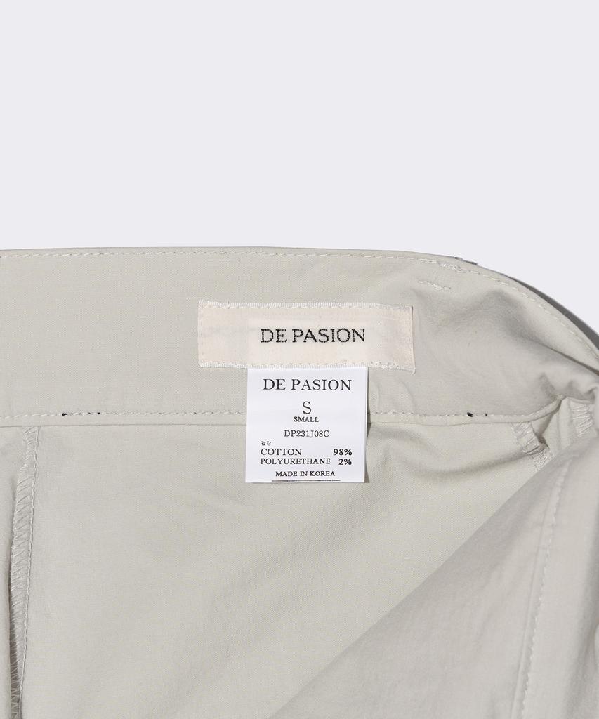 DEPASION High-Waisted Fluttered Wide Pants (Light Grey)