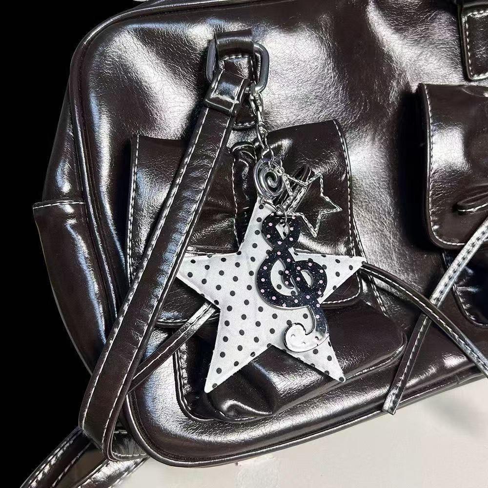 Korean Style Polka Dot Star & Musical Note Pendant Necklace for Women - Niche Design Sweater Chain Ornament