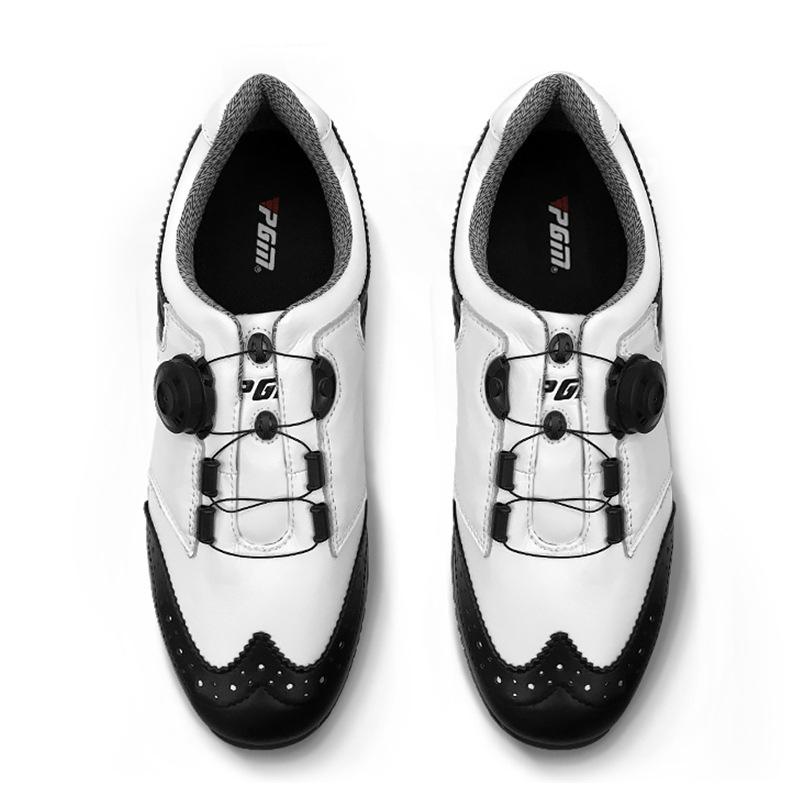 PGM Men's Waterproof Golf Shoes with Rotary Laces and Breathable Design