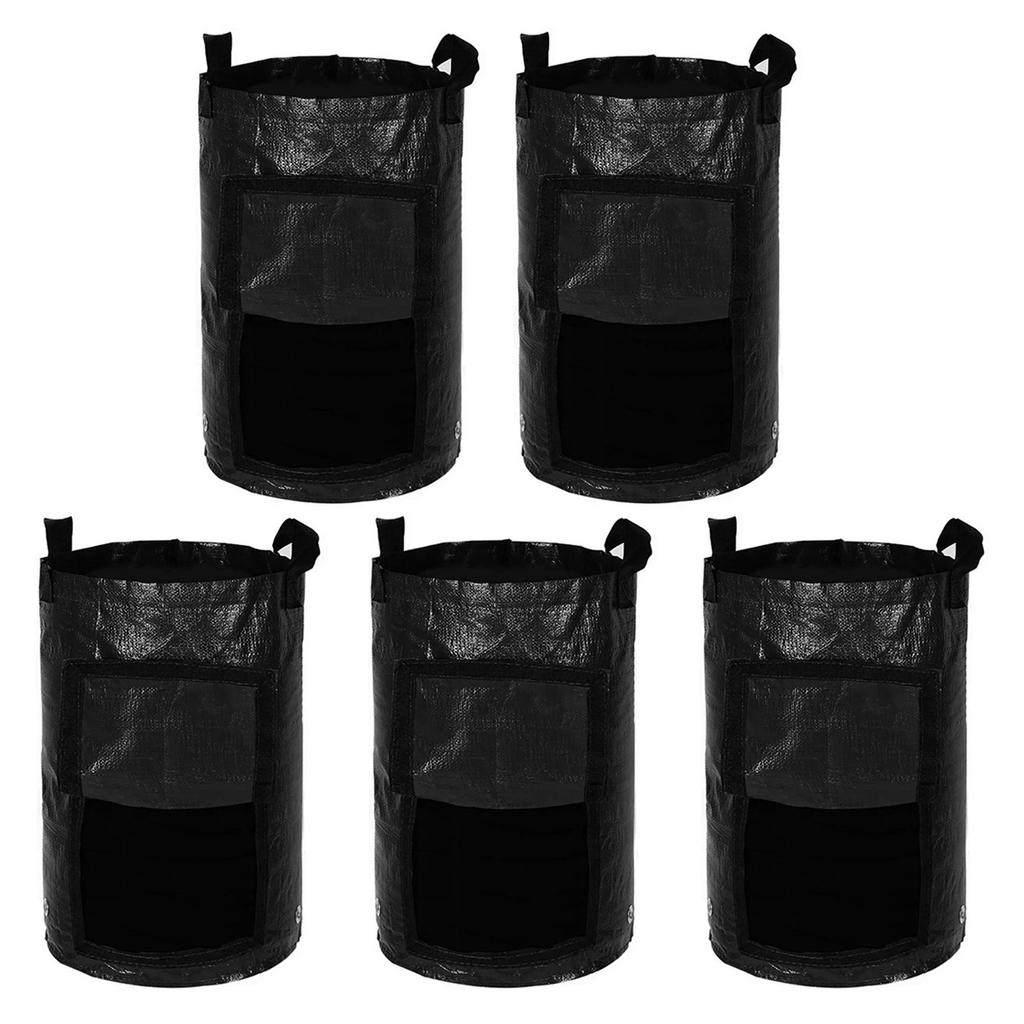 4pcs Garden Planting Bags with Viewing Window Reusable Grow Sacks for Potatoes Tomatoes Practical Plant Containers