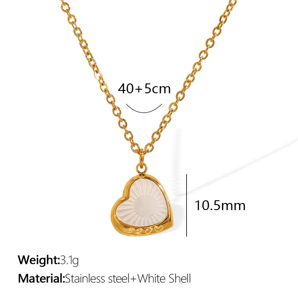 Korean simple titanium steel necklace love shell pendant female plated 18kins tide Internet celebrity collarbone chain