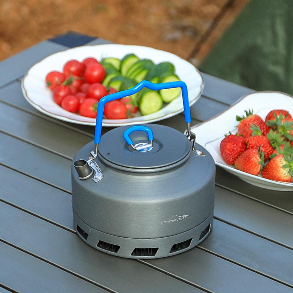 

Портативный походный чайник 1,1 л с быстрым нагревом, чайный кофейник, чайник для кемпинга, пешего туризма