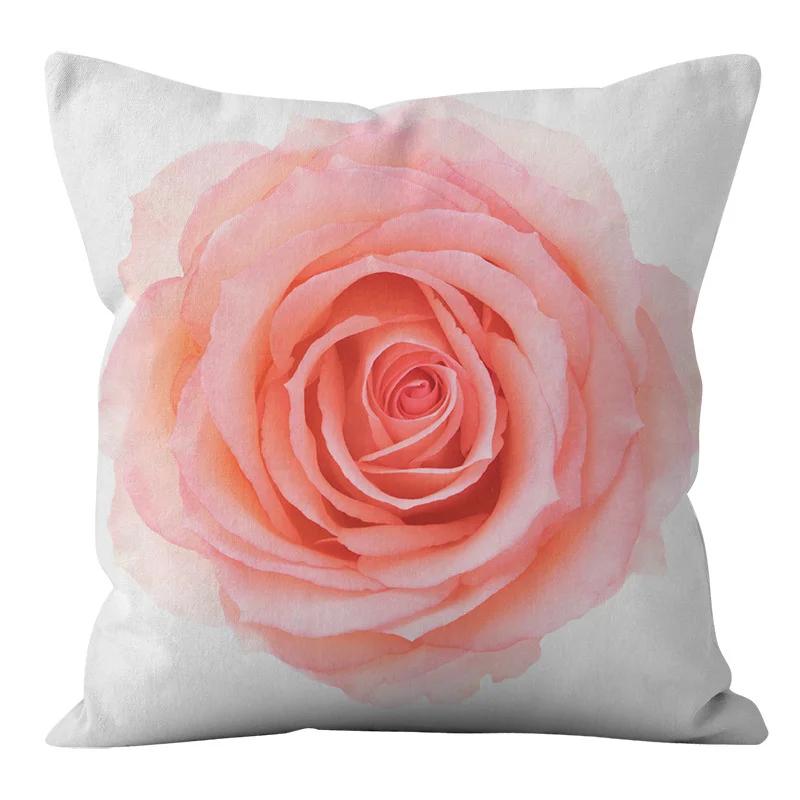 Rosa und schwarze geometrische Buchstaben bedruckte Sofakissenbezug Kissenbezug Heimdekoration Party Auto Bettwäsche