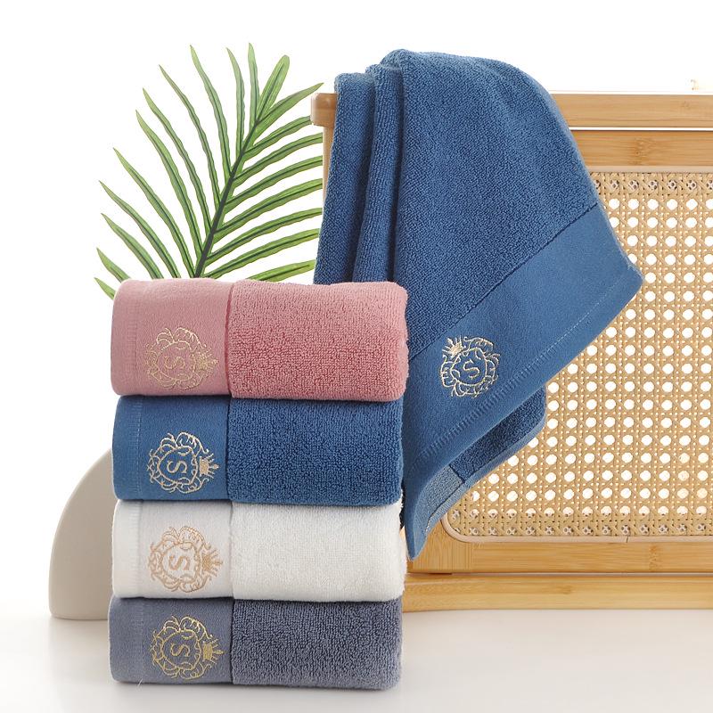 Thick Absorbent Pure Cotton Towel - No Shedding, Customizable Logo for Hotels & Salons