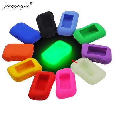 Jingyuqin A93 A96 A63 Keychain Silicone Cover Key Case for A93 Two Way Car Alarm Remote Controller LCD Transmitter Protection Housing Proector
