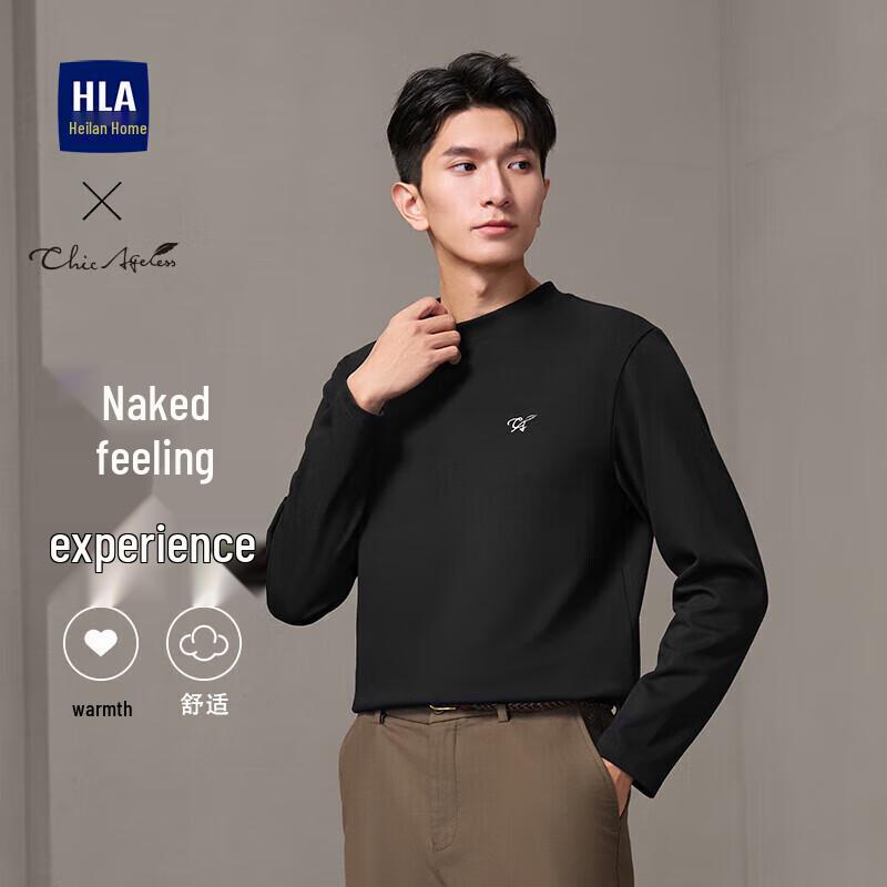 

HLA Men s Chic Ageless Smart Casual Long Sleeve Round Neck T-Shirt M