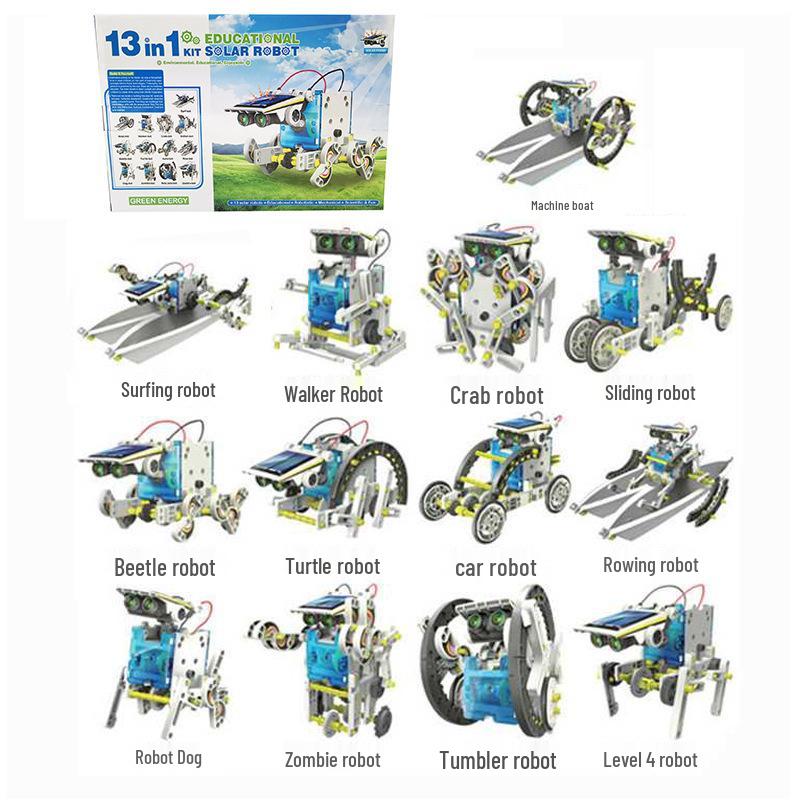 13-in-1 DIY Solar-Powered Toy Car & Intelligent Robot Kit
