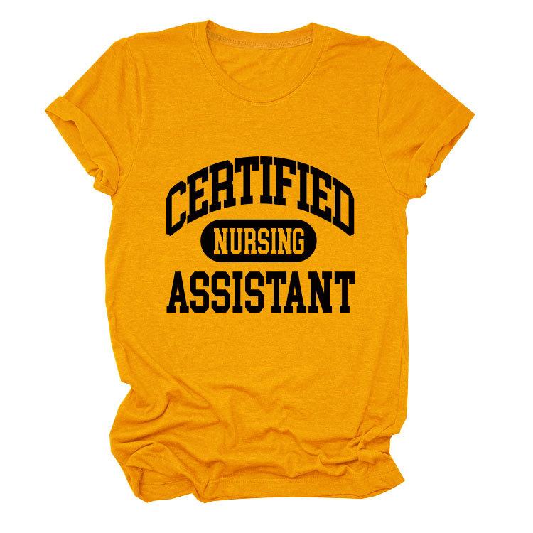 Certified nursing new short-sleeved women's fashion T-shirt large size