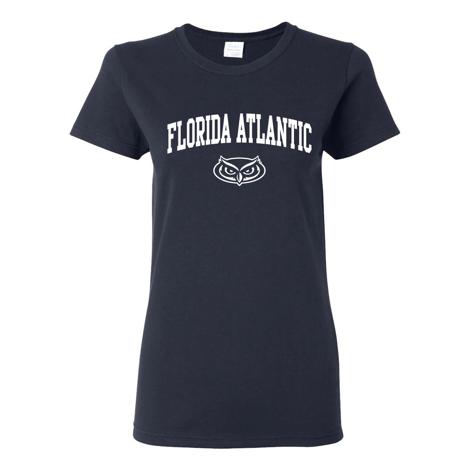 Florida Atlantic Owls Arch Logo Womens T-Shirt - Navy S