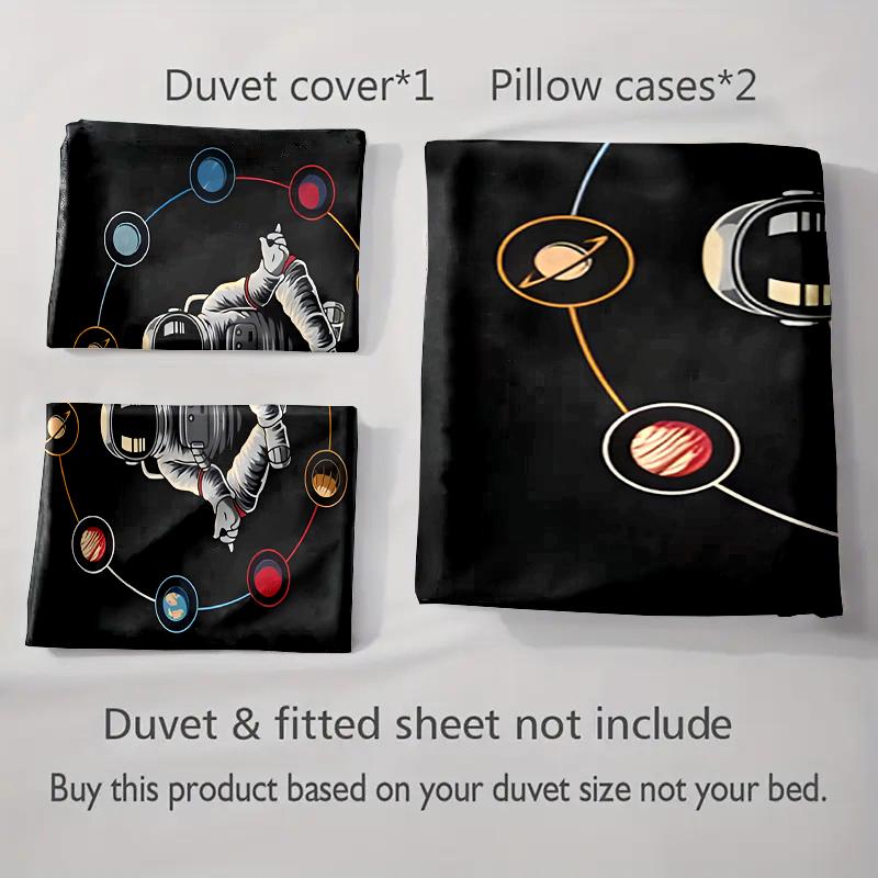 Astronaut planetary meditation Bedding Duvet cover sets Duvet covers Pillowcases gifts (1 * Duvet Cover 2 * Pillowcases, without duvet insert)