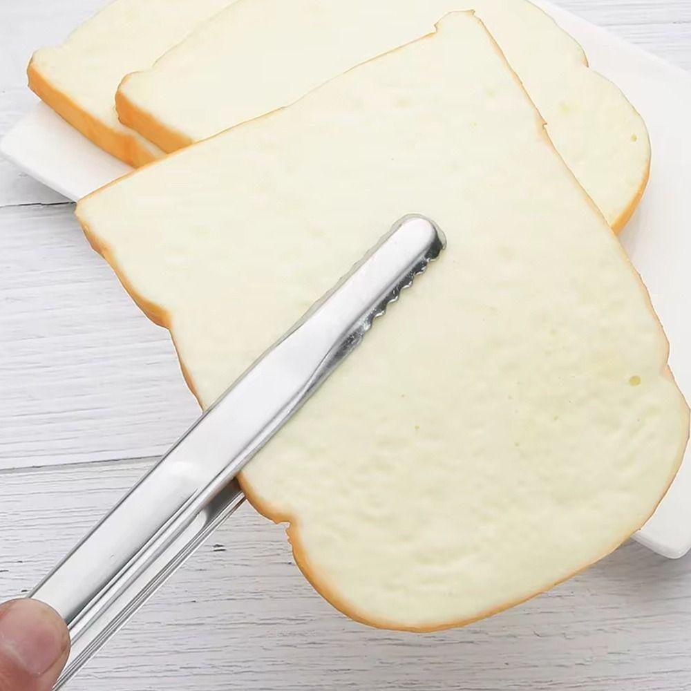 1Pcs 410 Stainless Steel Grill Tongs Non-Slip S/M/L/XL Food Clip Lengthened Multifunctional BBQ Steak Clip Cooking Utensils