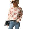 Autumn and Winter Women's Valentine's Day Casual Love Long Sleeve Pink Sweater