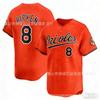 Baltimore Orioles 8 Cal Ripken Jr. Haftowany Koszulka Baseballowa Unisex Odzież dla Fanów Lekka Mieszanka Bawełniana