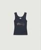 Deobanes Lois Ribbed Logo Tank Top_Navy