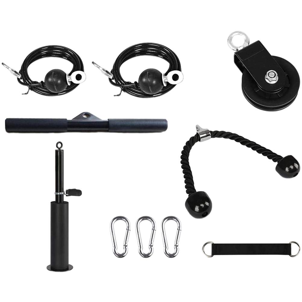 Forearm Wrist Roller Trainer Heavy Duty Arm Strength Training Exerciser with Pulley System for LAT