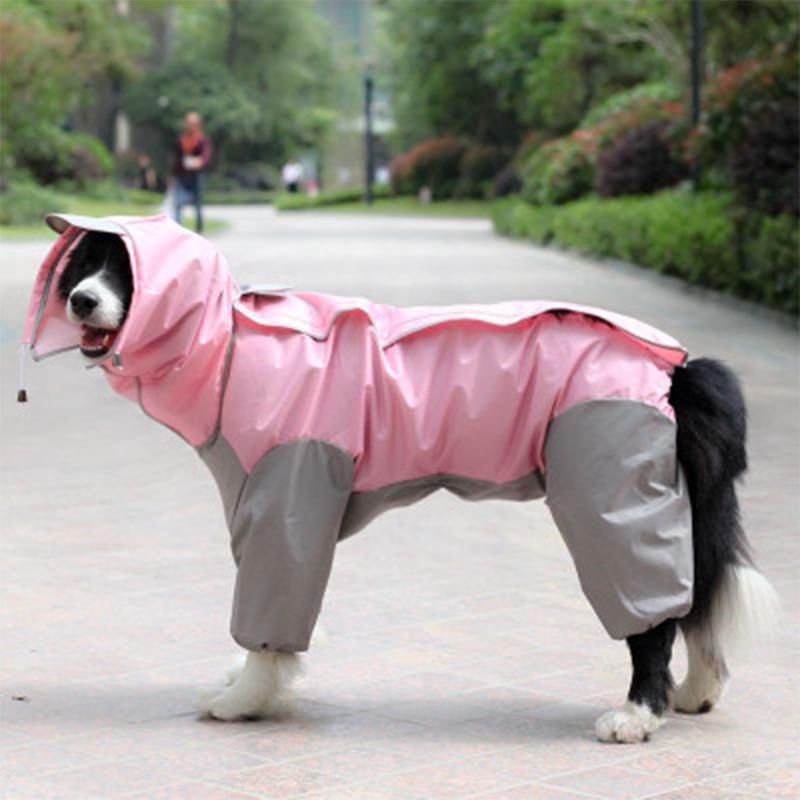 Pet Dog Waterproof Jacket Hooded Dogs Cats Raincoat Dog  Hoodies Pet Coat Medium Large Dog Golden Retriever Samoye Poncho