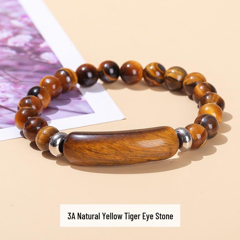 8mm Natural Rose Quartz, Red Agate, Tiger Eye, and Green Aventurine Bracelet for Men and Women
