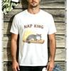2026 New Unisex Cute Sleeping Cat Nap King Lazy Cat Graphic Short Sleeve TShirt Soft Cotton Vintage Casual Summer Top Pet Fans