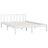 VidaXL Cadre de lit Blanc Bois de pin massif 150x200 cm Très grand 810088