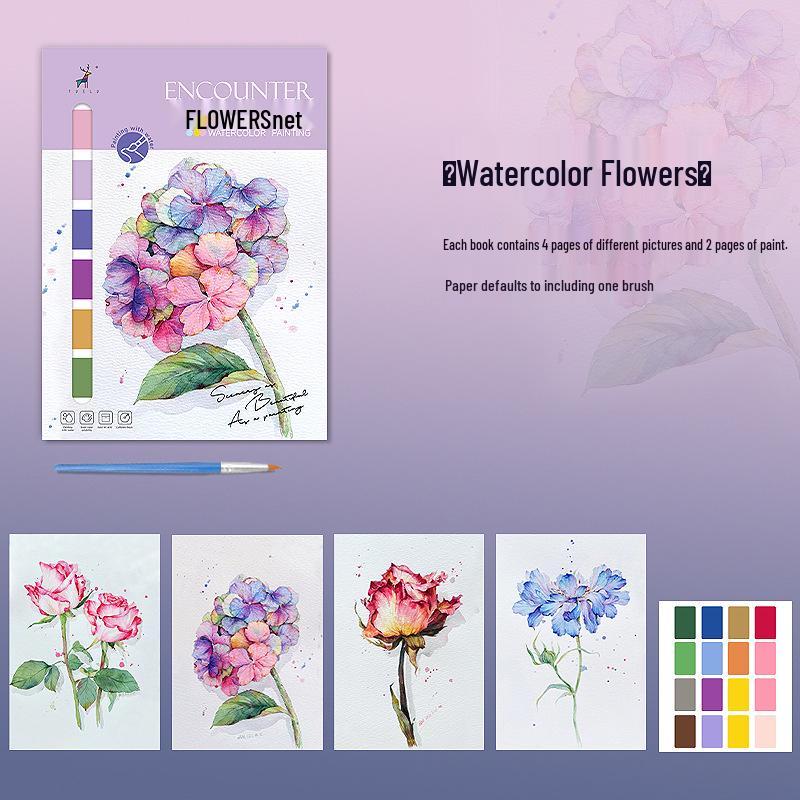 Kreatives Aquarell-Doodle- und Malbuch mit Aquarellpapier