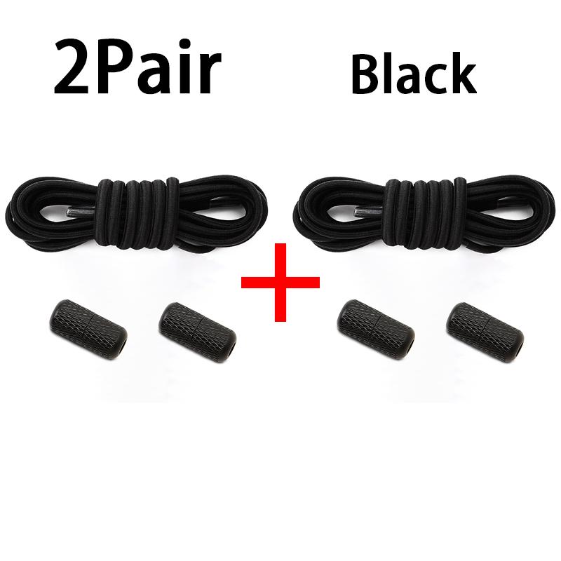 Round Elastic Laces without ties Metal Buckle Shoelace Sneakers Flat Shoes no tie shoelaces Shoe Accessories 1Pair/2Pair