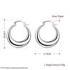 1 Pair of 925 Sterling Silver Luxury 35mm Polished Moon Hoop Earrings for Women Fashion Charm Jewelry Anniversary Gift