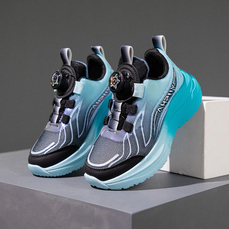 

Children s basketball shoes spring new style boys mesh shoe soft sole anti slip knob girl casual shoe fashion boy sports shoes 26insole 17cm синій