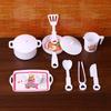 Mini Tableware Kitchenware Set Dollhouse Simulation Pot Tray Cup Set Doll Home Kitchen Decoration Pretend Play Toys Kid Gifts