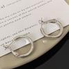 Fashionable And Minimalist Silver Smooth Circular Earrings Suitable For Both Men And Women Personalized Punk Jewelry Gifts
