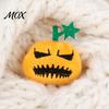 Pumpkin Cat Toy Halloween Toy, Squeaky Stuffed Chew Kitten Soft Plush with Feathers for Indoor Cats Self-entertainment Pet