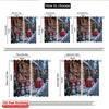 2 Stück 2D Flachdruck Frohe Weihnachten Fenstervorhänge Santa's Spielzeugladen Weihnachtsszene Polyesterstoff Ohne Strom