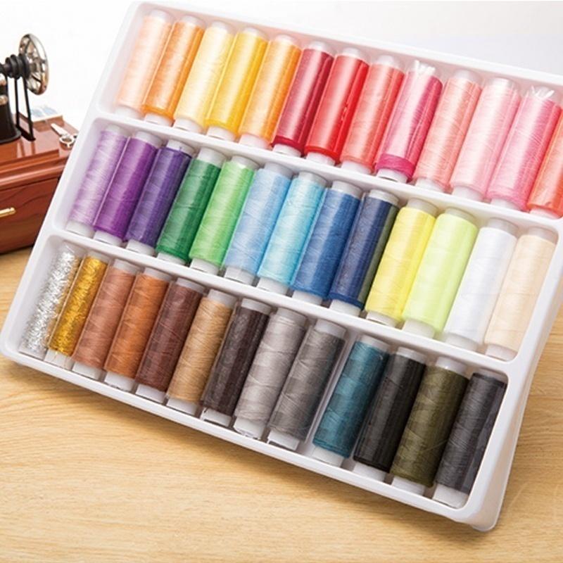 39Pcs /Mixed Colors Polyester Spool Sewing Thread Sewing Supplies  Sewing Machine Thread