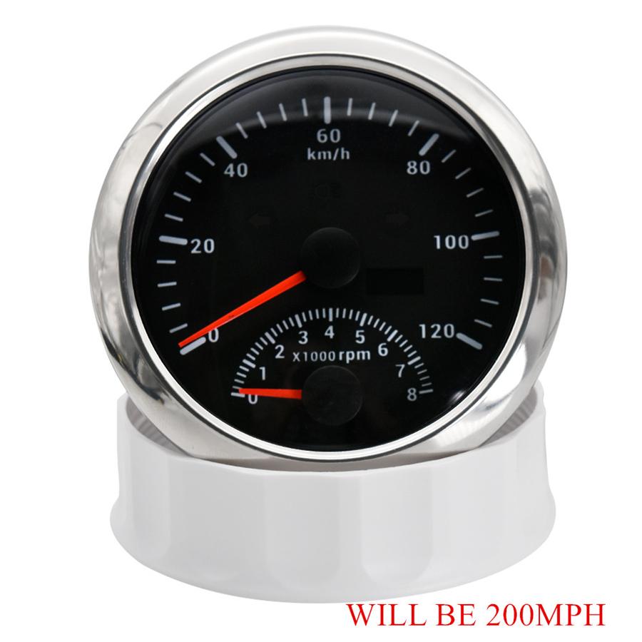 Car Truck Boat 85mm Digital Red Backlight GPS Speedometer w/Tachometer 0-200MPH