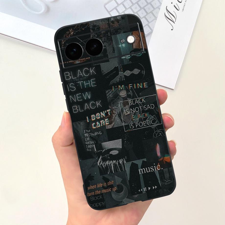 Für Google Pixel 7 Pro Hülle Weiche Silikon Handyhülle Für Pixel7 Google 7Pro Stoßfänger Niedliche Mode Cartoon Hülle Katze Mond Nacht Tasche