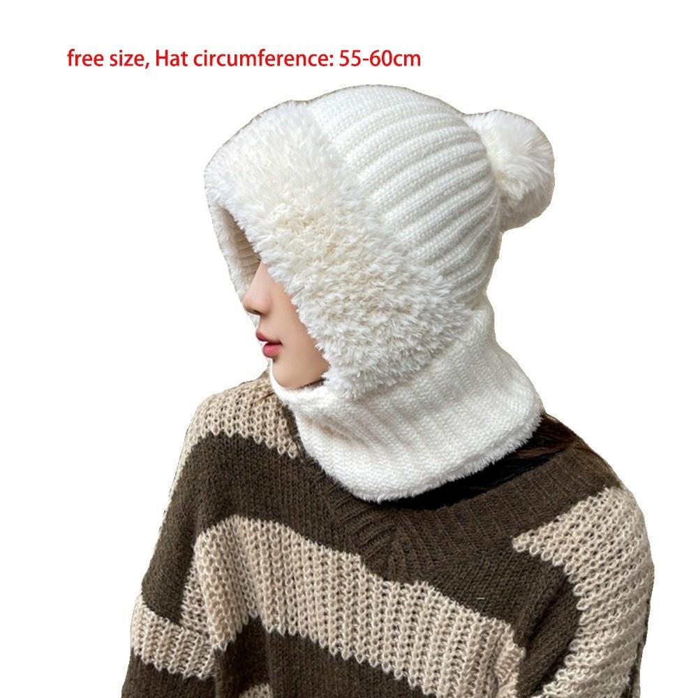 Warm Pullover Cap Windproof Neck Warmer New Scarf Mask Integrated Hat  Autumn and Winter